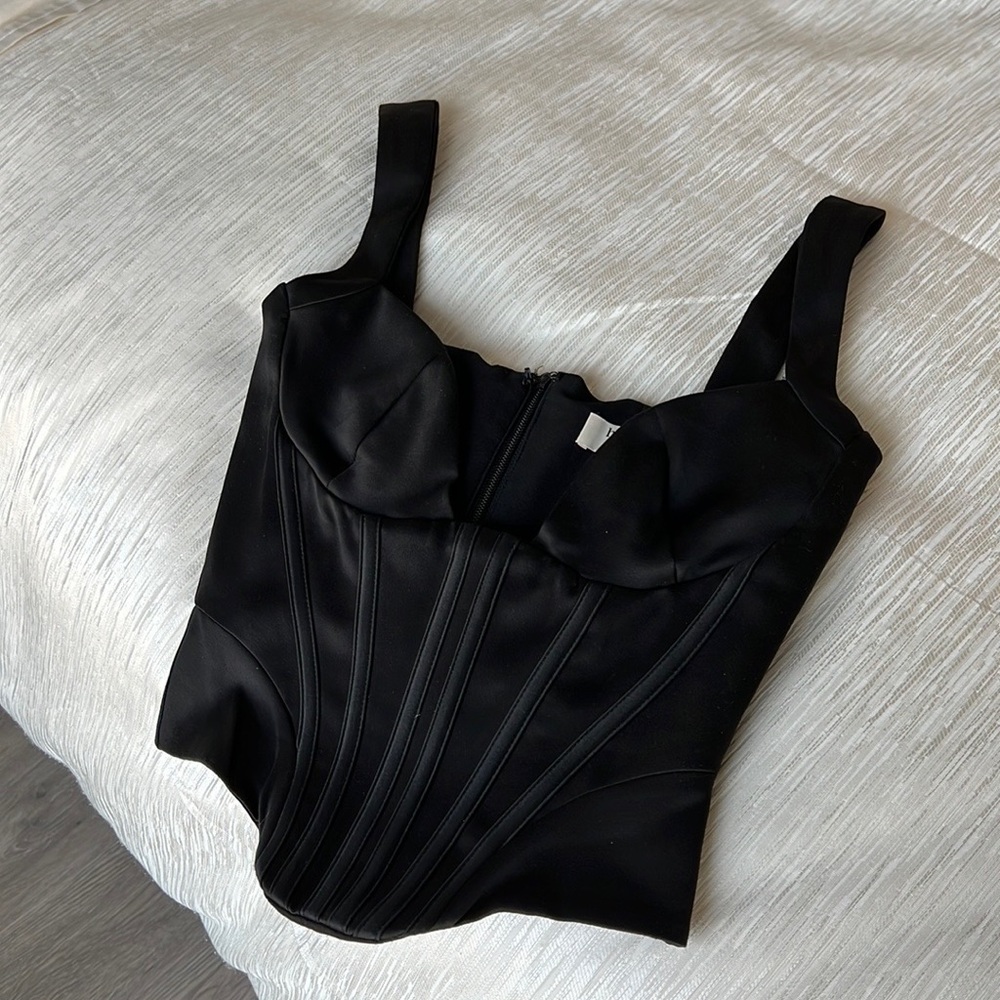 House of CB Liberty Black Satin Corset